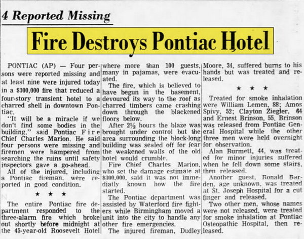 Hotel Roosevelt - Aug 28 1968 Article (newer photo)